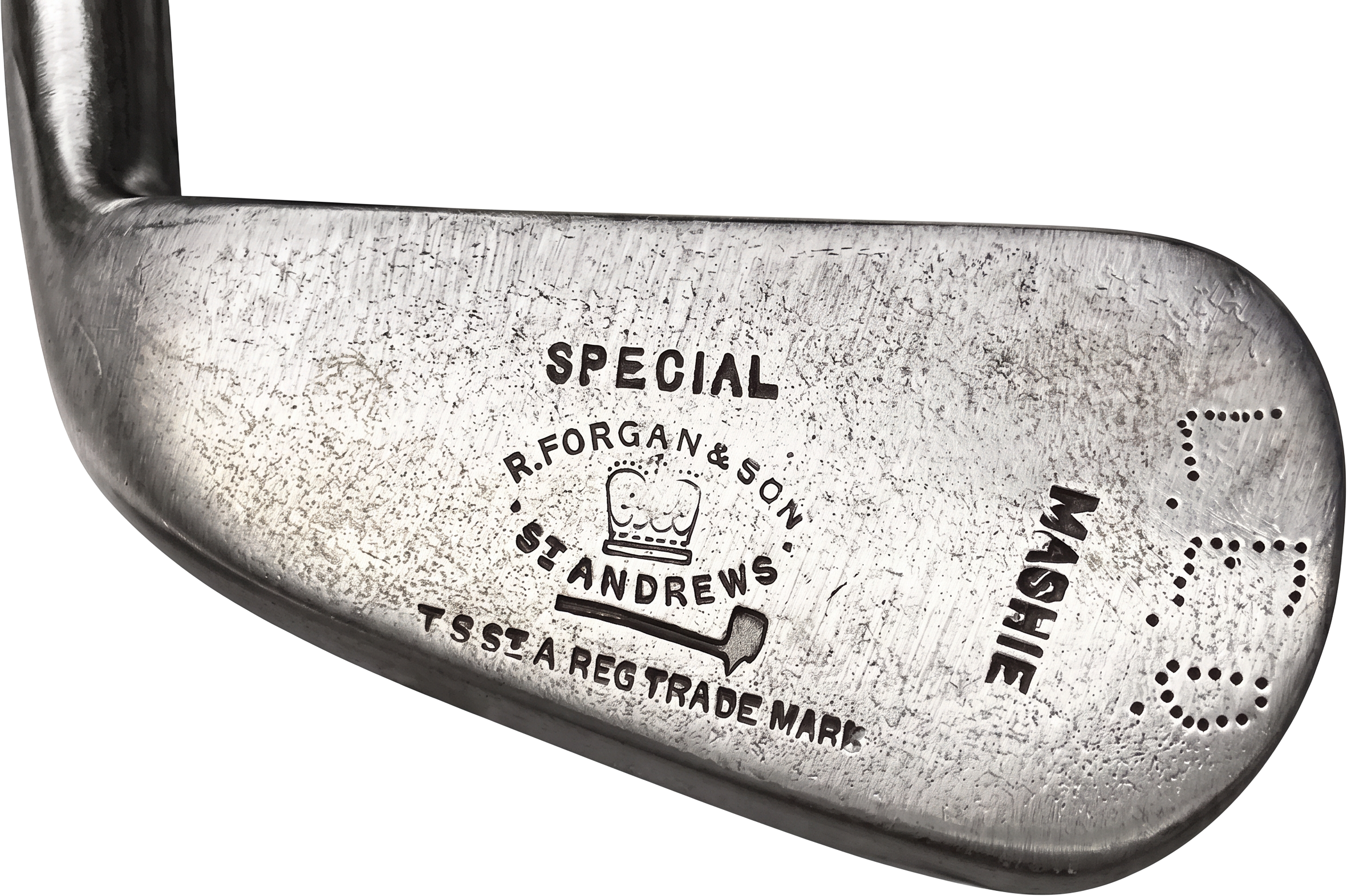 R. Forgan & Son Special Mashie with King’s Crown cleek mark and dot-punched initials L.E.D.
