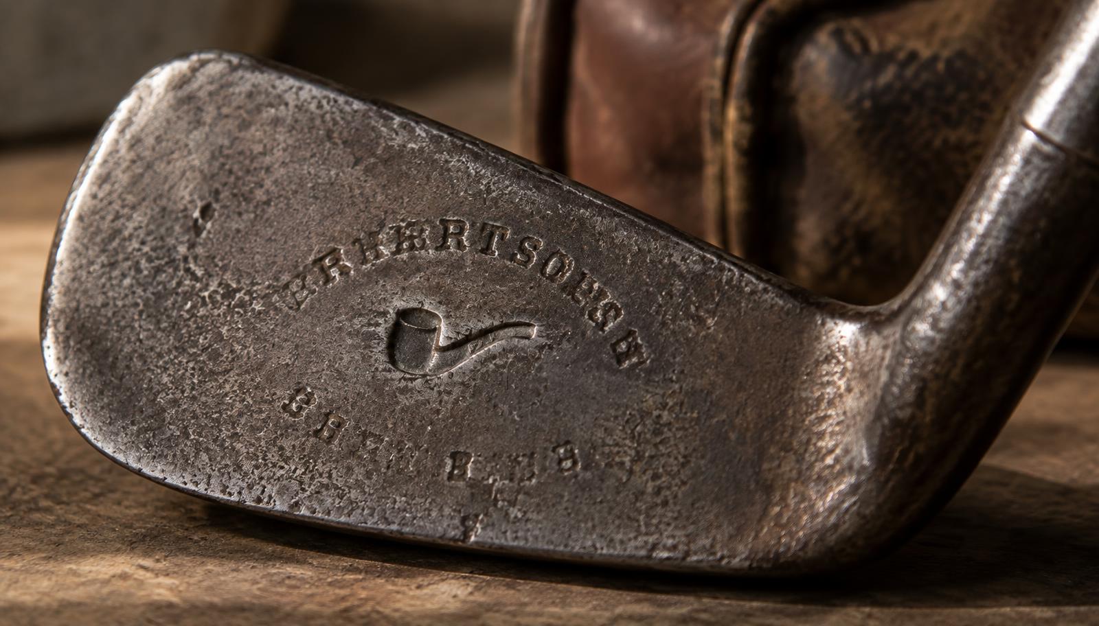 Worn Tom Stewart pipe mark on an antique iron head